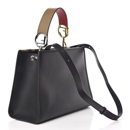 Fendi Vitello Century F is Fendi FF Diagonal Inlay Small Runaway Satchel Fango Black Fragola 4 of 13