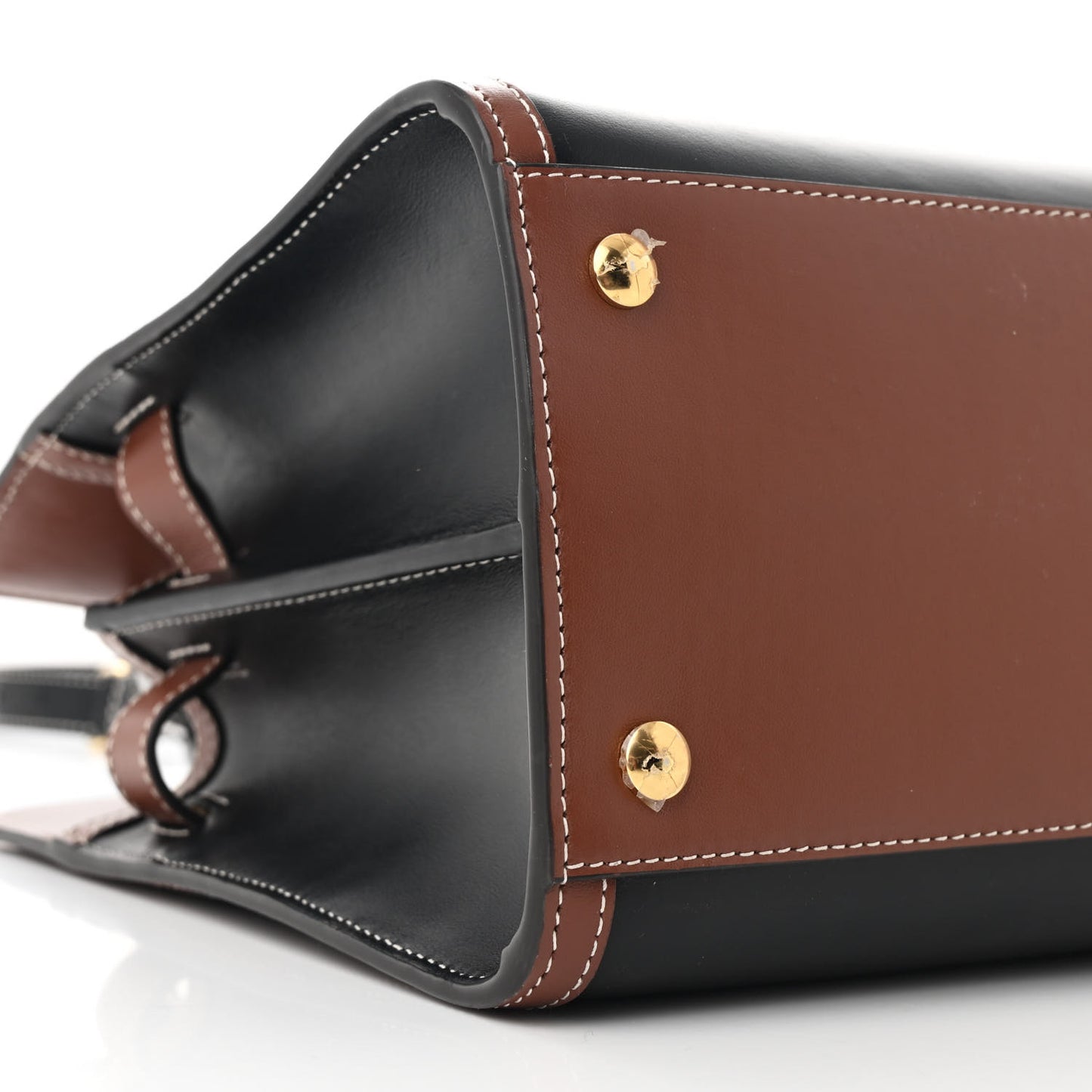 Calfskin Vintage Check Small Two Handle Title Bag Black