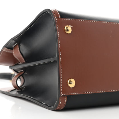 Burberry Calfskin Vintage Check Small Two Handle Title Bag Black 10 of 11