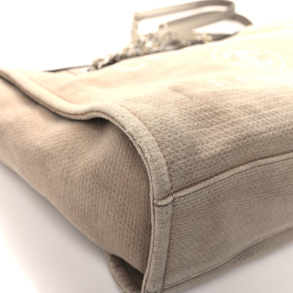 Chanel Mixed Fibers Calfskin Small Deauville Tote Beige Brown 8 of 15