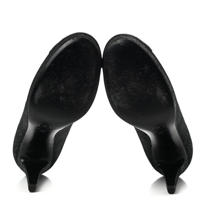 Chanel Calfskin Buffalo Cap Toe CC Pumps 37 Black 5 of 8