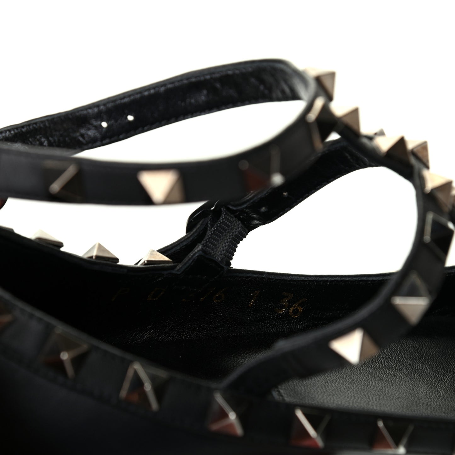 Nappa Rockstud Cage Ballerina Flats 36 Black