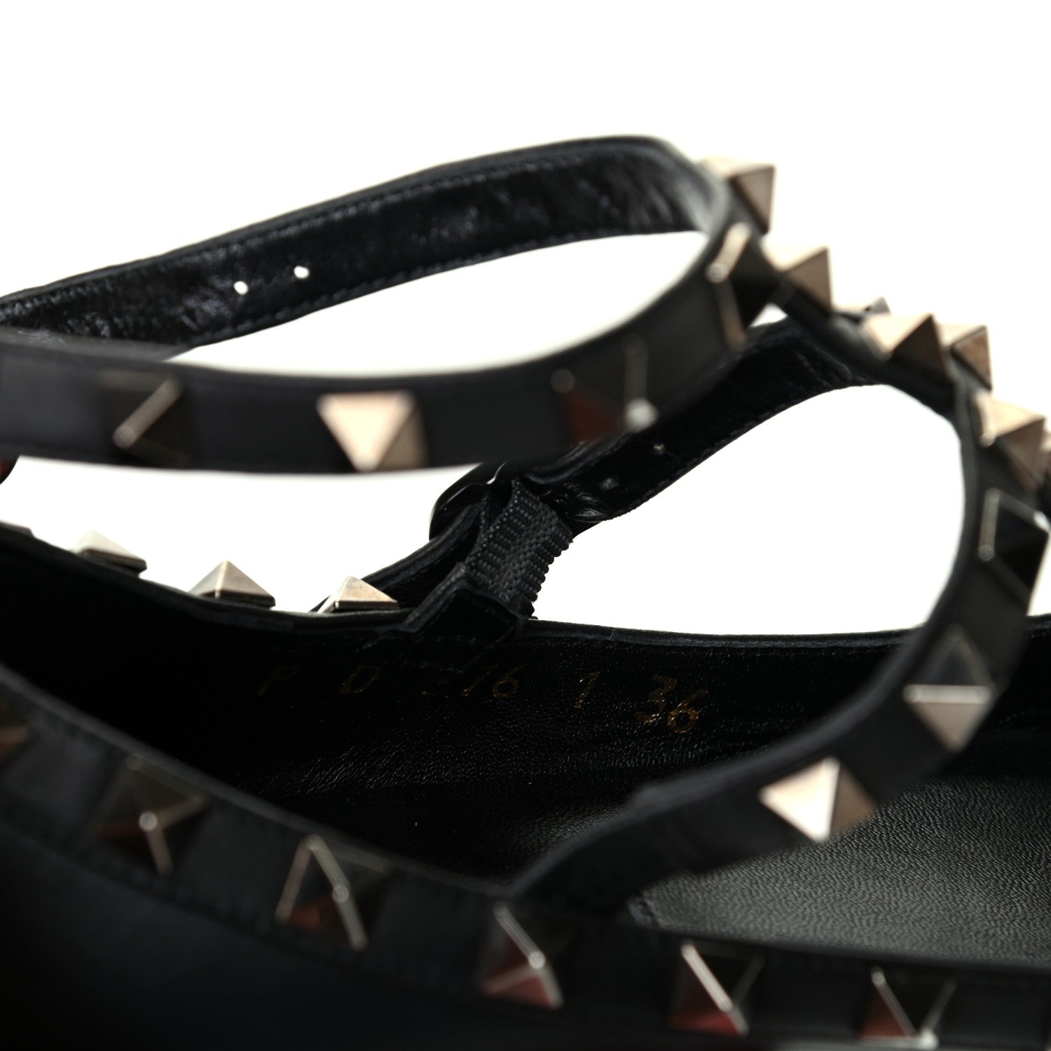 Valentino Garavani Nappa Rockstud Cage Ballerina Flats 36 Black 8 of 9