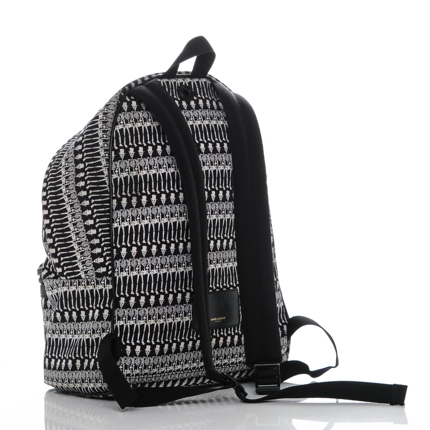 Nylon City Skeleton Print Backpack Black White