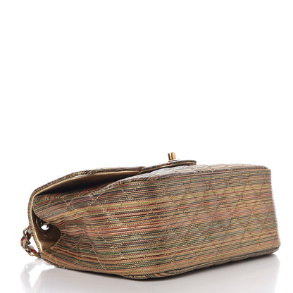 Chanel Metallic Sheepskin Thin Striped Small Single Flap Multicolor Gold 5 of 8