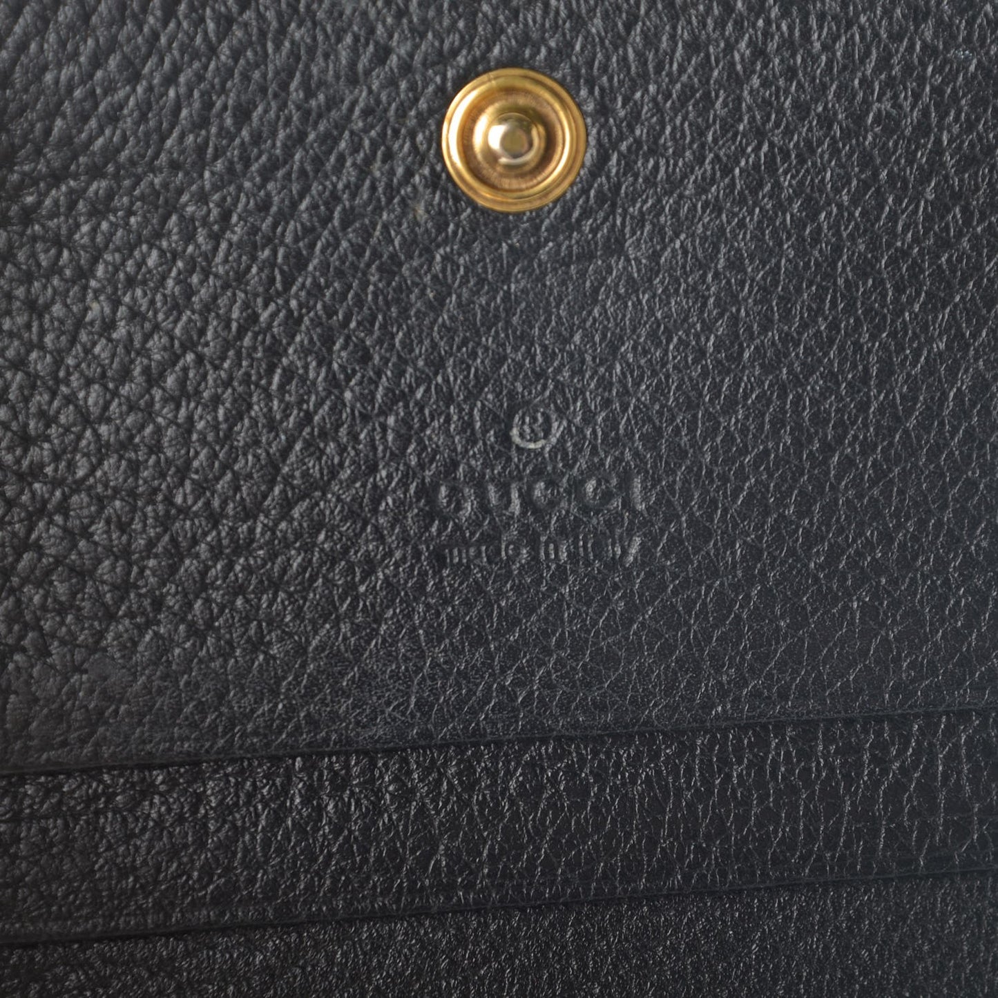 Calfskin Crystal Double G Card Case Black