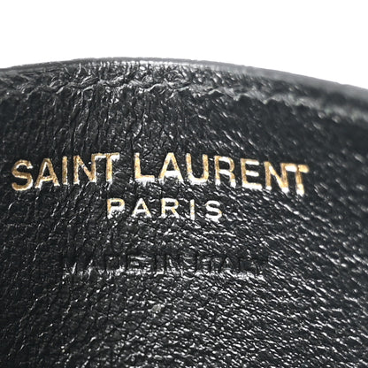 Saint Laurent Grain De Poudre Matelasse Chevron Monogram Credit Card Case Black 6 of 8