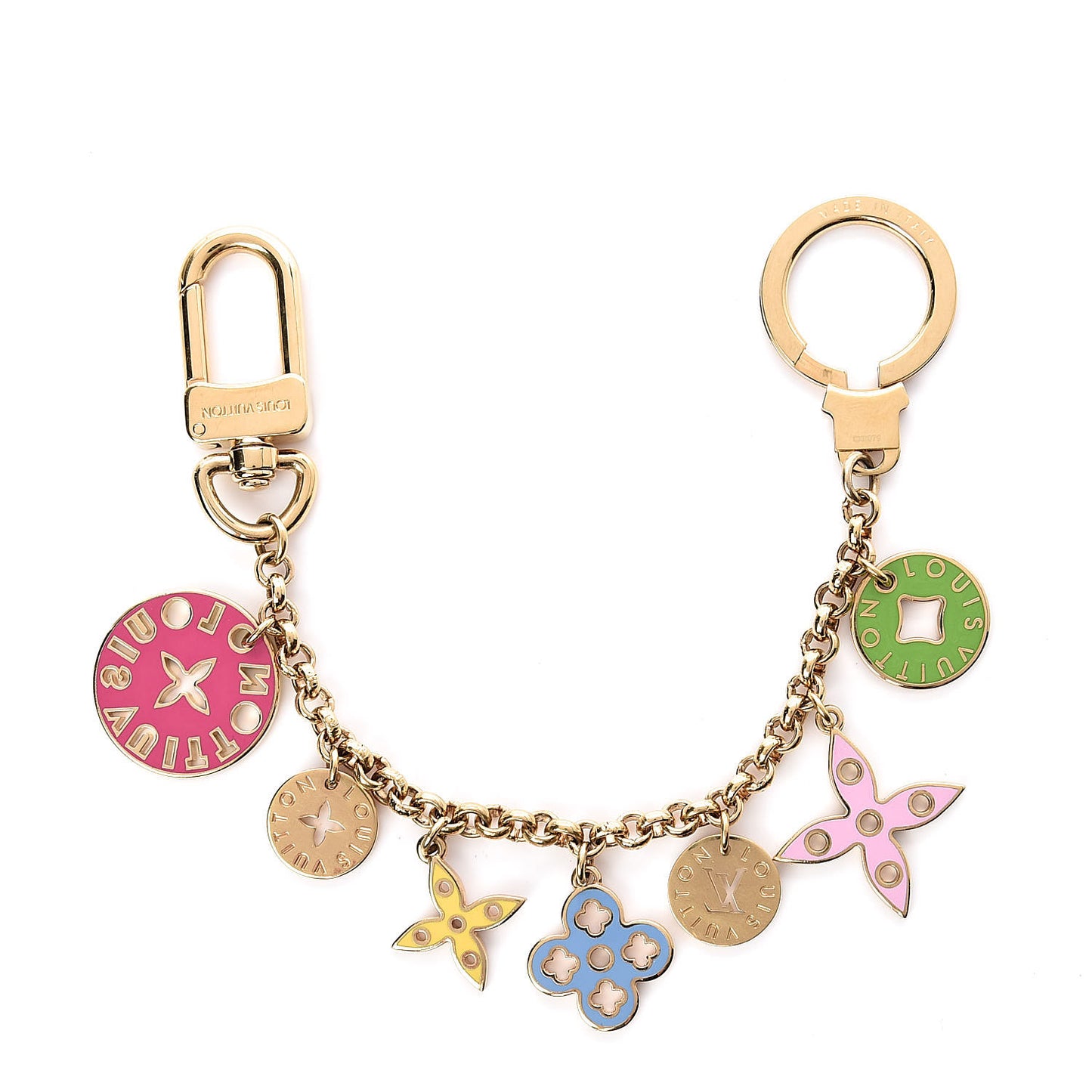 Enamel Looping Key Chain Bag Charm Multicolor