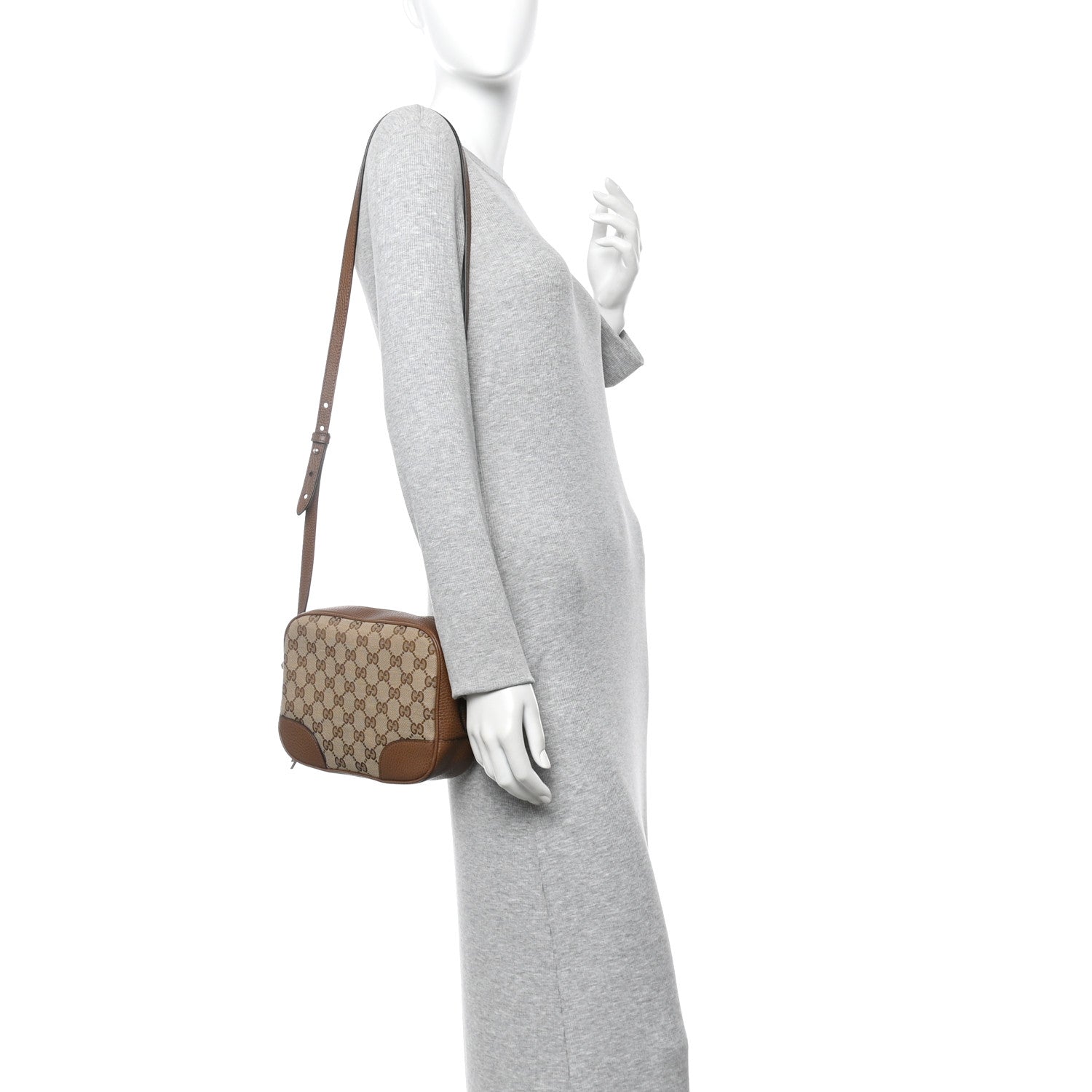 Gucci Monogram Mini Bree Messenger Bag Beige Tabacco 3 of 19