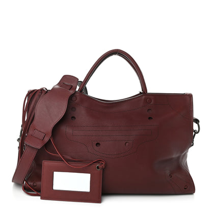 Balenciaga Veau Soyeux Perforated Blackout Hardware City Rouge Bordeaux 1 of 13