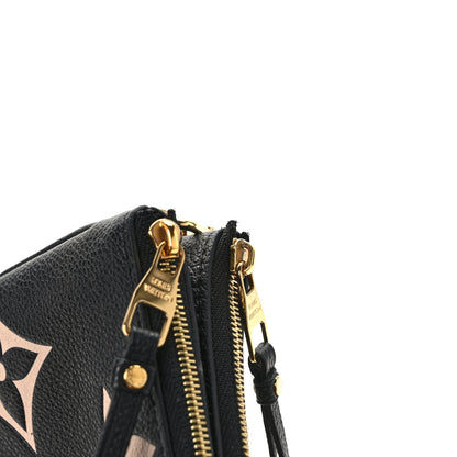 Louis Vuitton Empreinte Monogram Giant Double Zip Pochette Black Cream 13 of 14