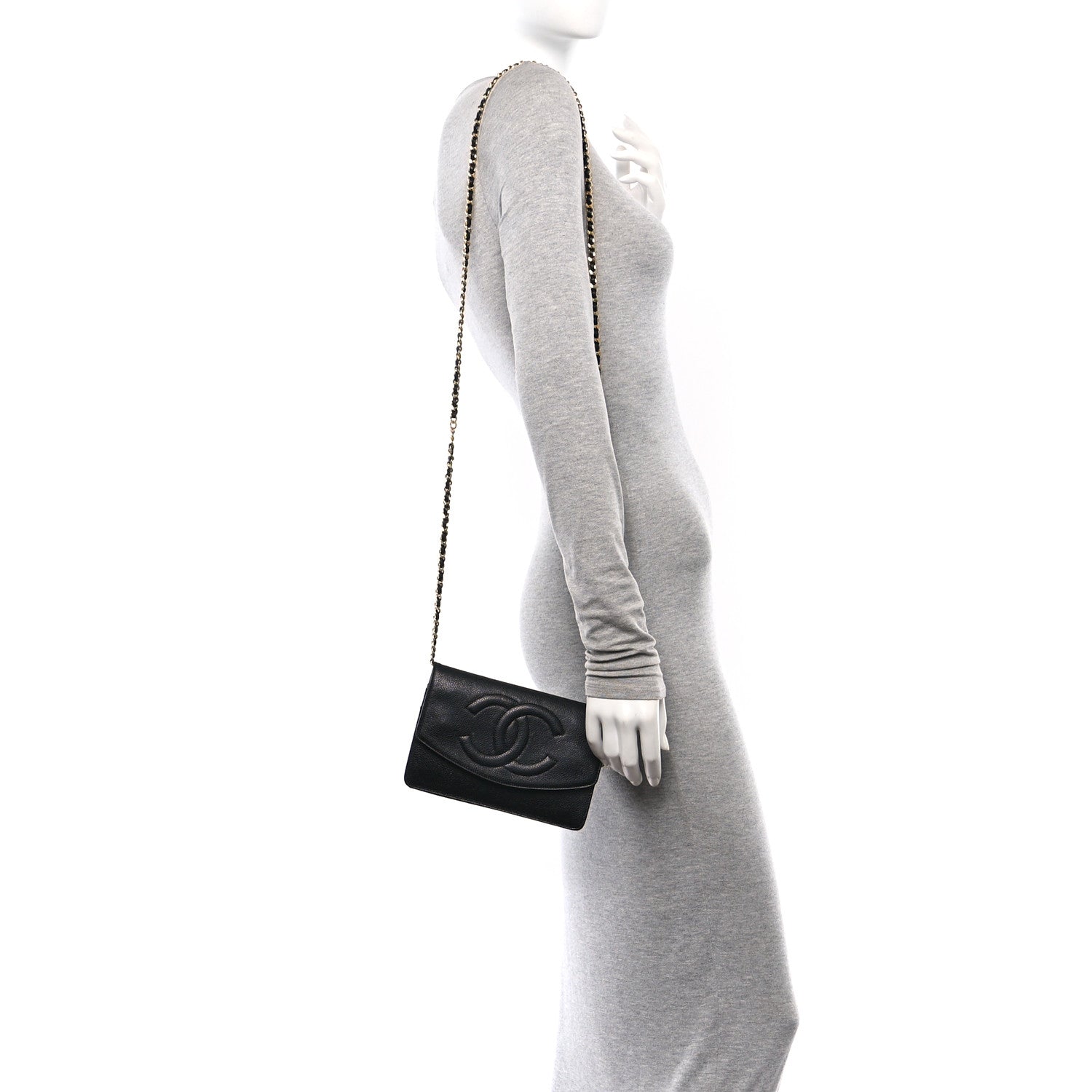 Chanel Caviar Timeless CC Wallet on Chain WOC Black 2 of 10