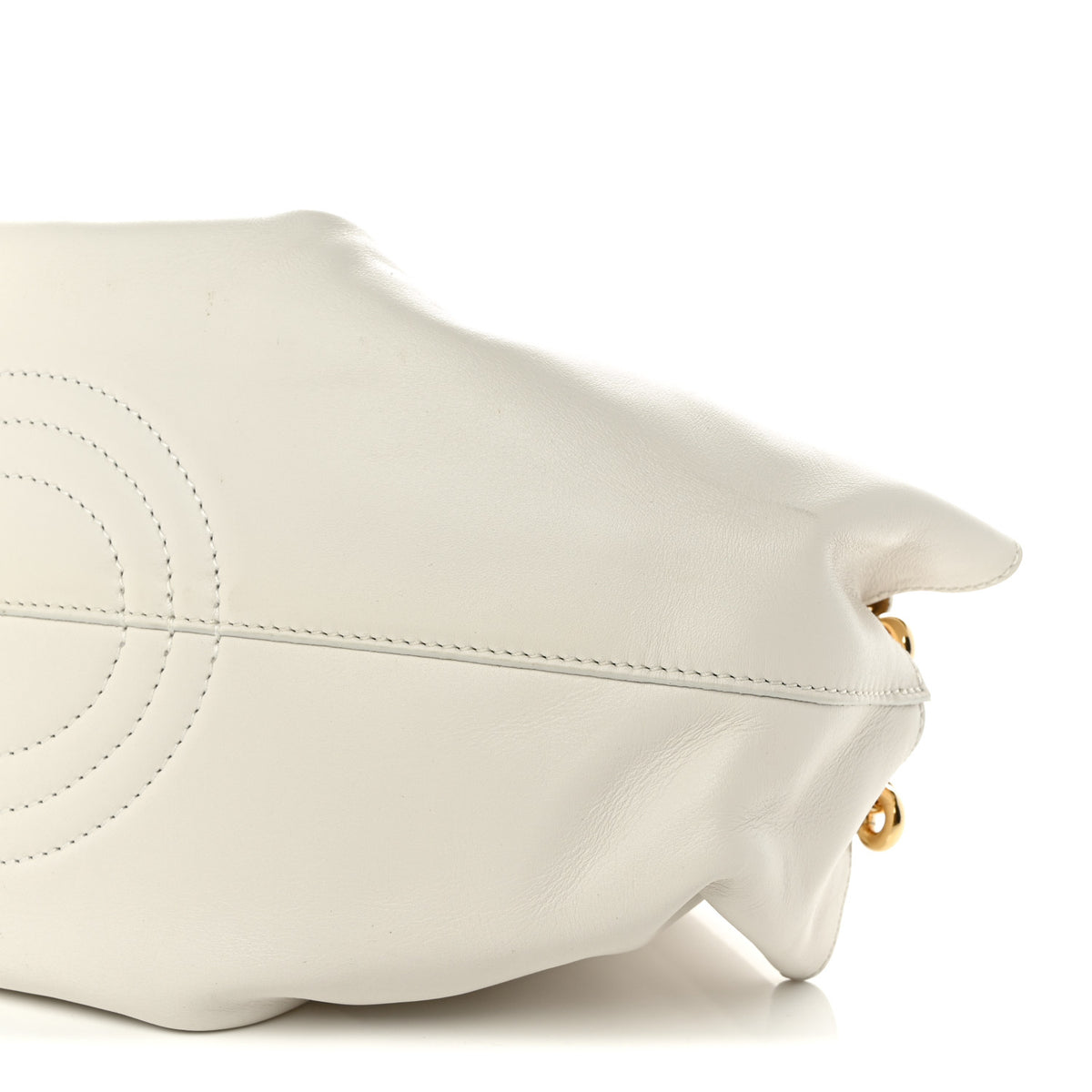 Loewe Shiny Nappa Calfskin Small Paseo Bag With Chain Soft White 9 of 9