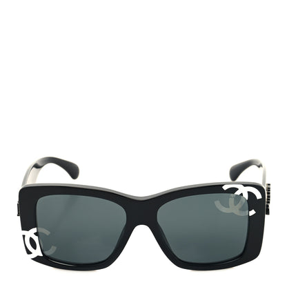 Chanel Acetate CC Logo Square Sunglasses 71472 Black 2 of 8