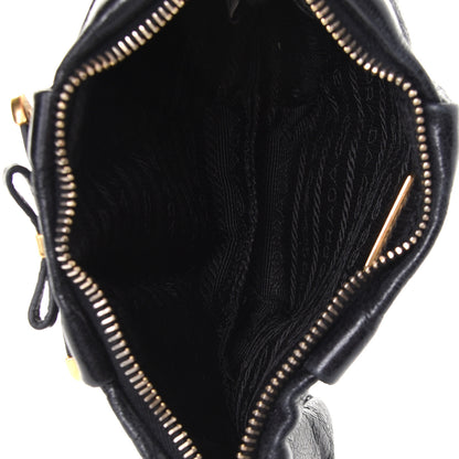 Prada Vitello Shine Mordore Wristlet Clutch Black 8 of 8