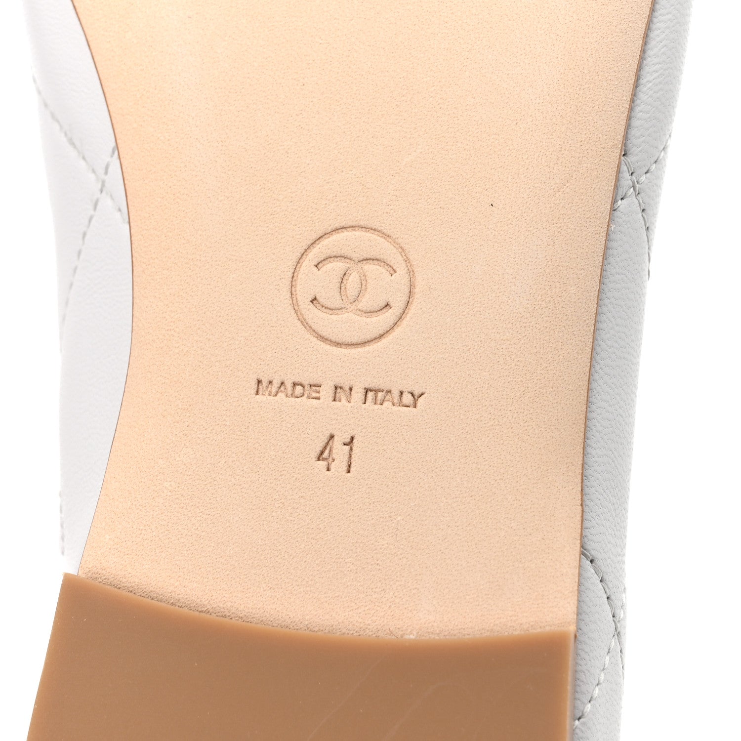 Chanel Lambskin Quilted CC Cambon Ballet Flats 41 White Black 7 of 10