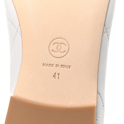 Chanel Lambskin Quilted CC Cambon Ballet Flats 41 White Black 7 of 10