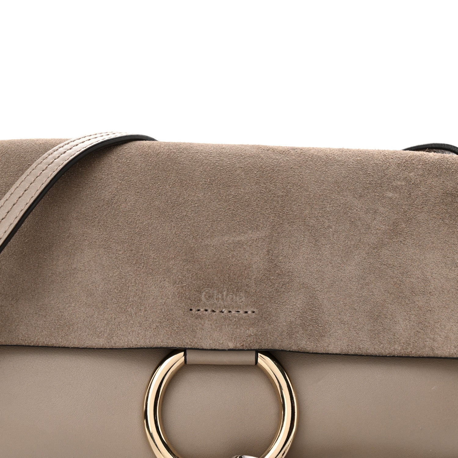 Chloe Suede Calfskin Small Faye Shoulder Bag Motty Grey 7 of 9