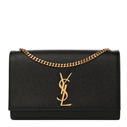 Saint Laurent Grain De Poudre Small Monogram Kate Satchel Black 1 of 10