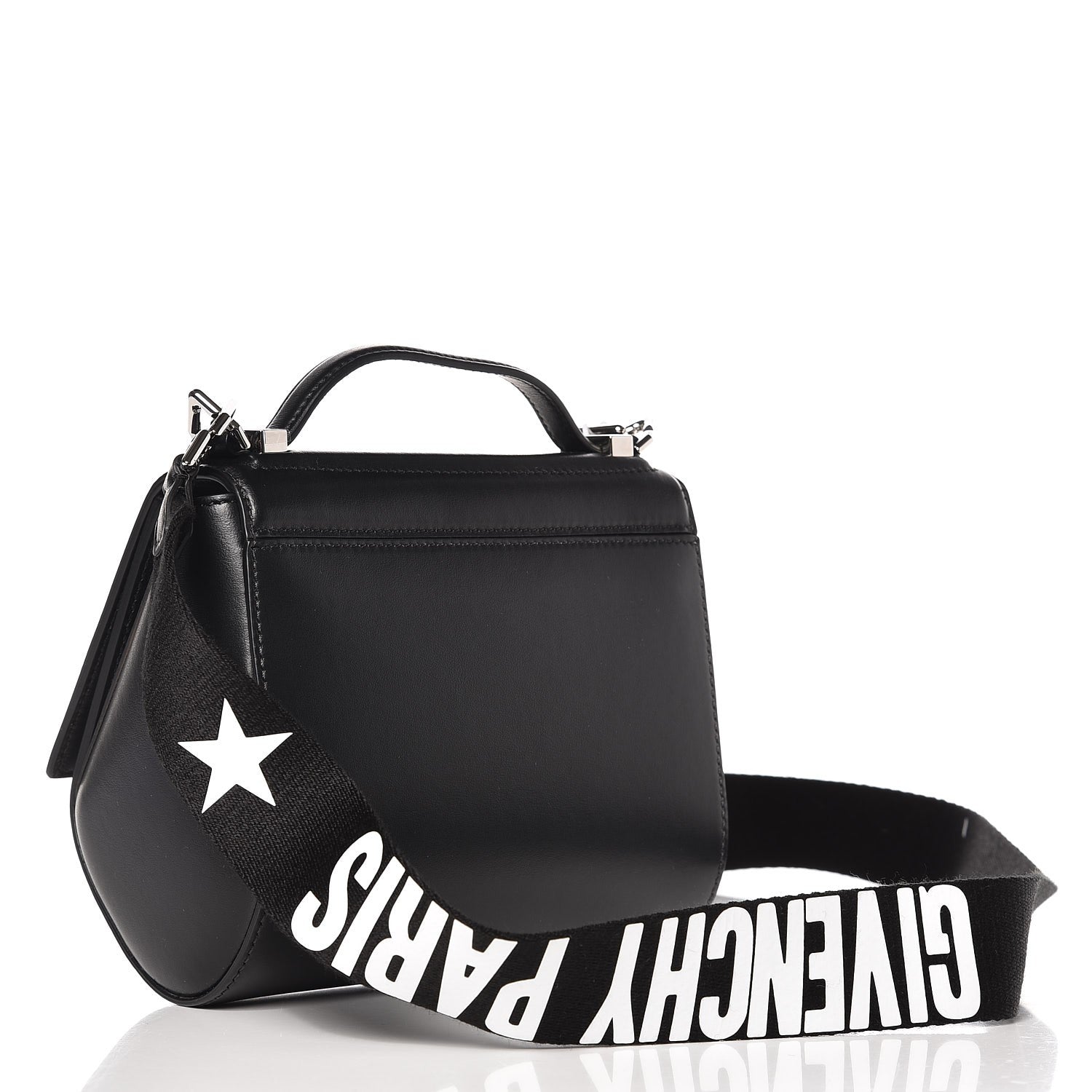 Givenchy Calfskin Mini Pandora Box Logo Strap Crossbody Bag Black 3 of 7