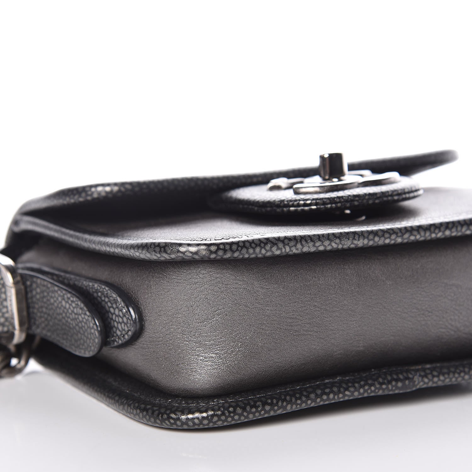 Chanel Iridescent Calfskin Mini Back To School Crossbody Flap Anthracite 5 of 12