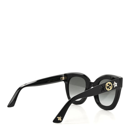 Gucci Acetate Crystal Star Round Frame Sunglasses GG0208S Black Black 4 of 8