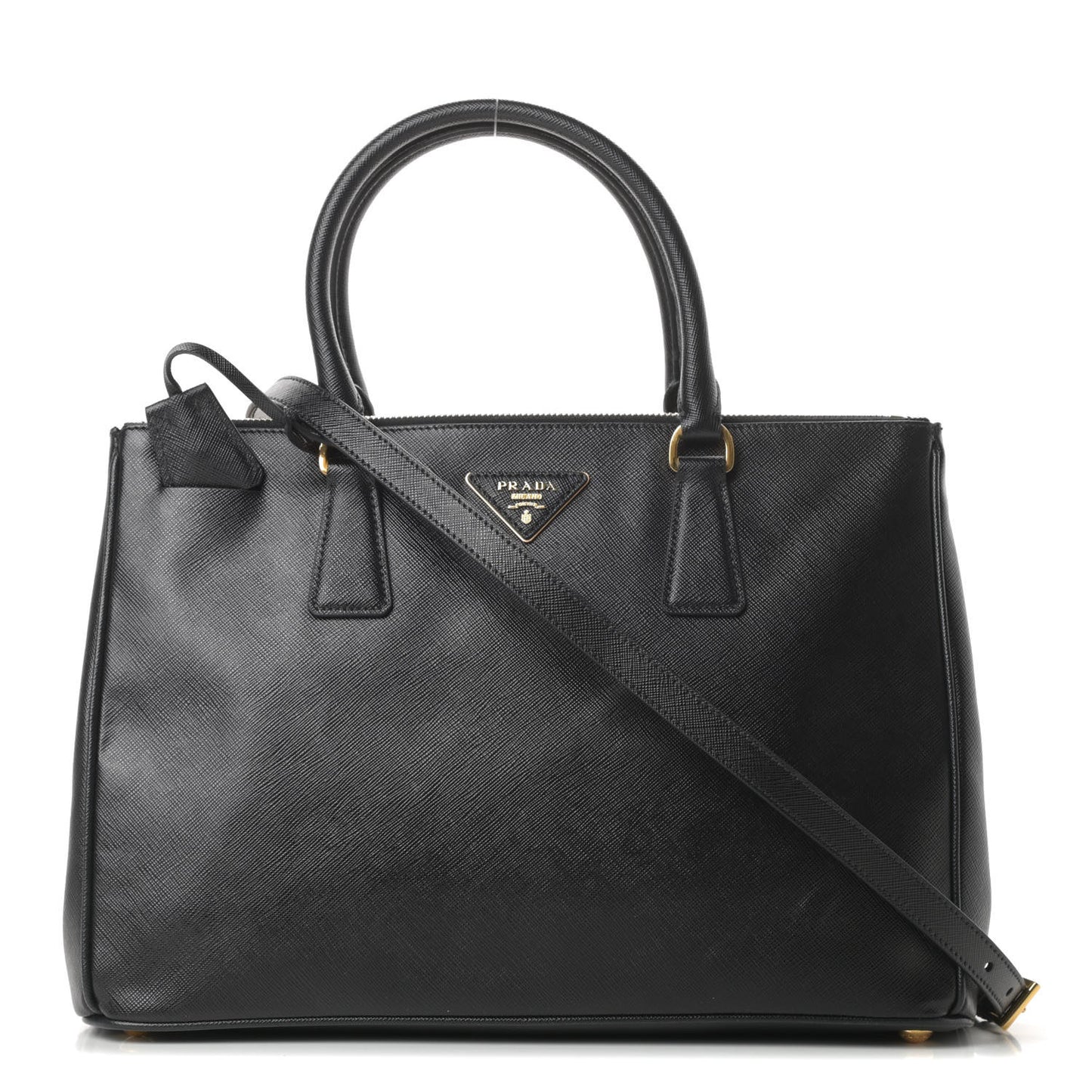 Saffiano Lux Medium Tote Black