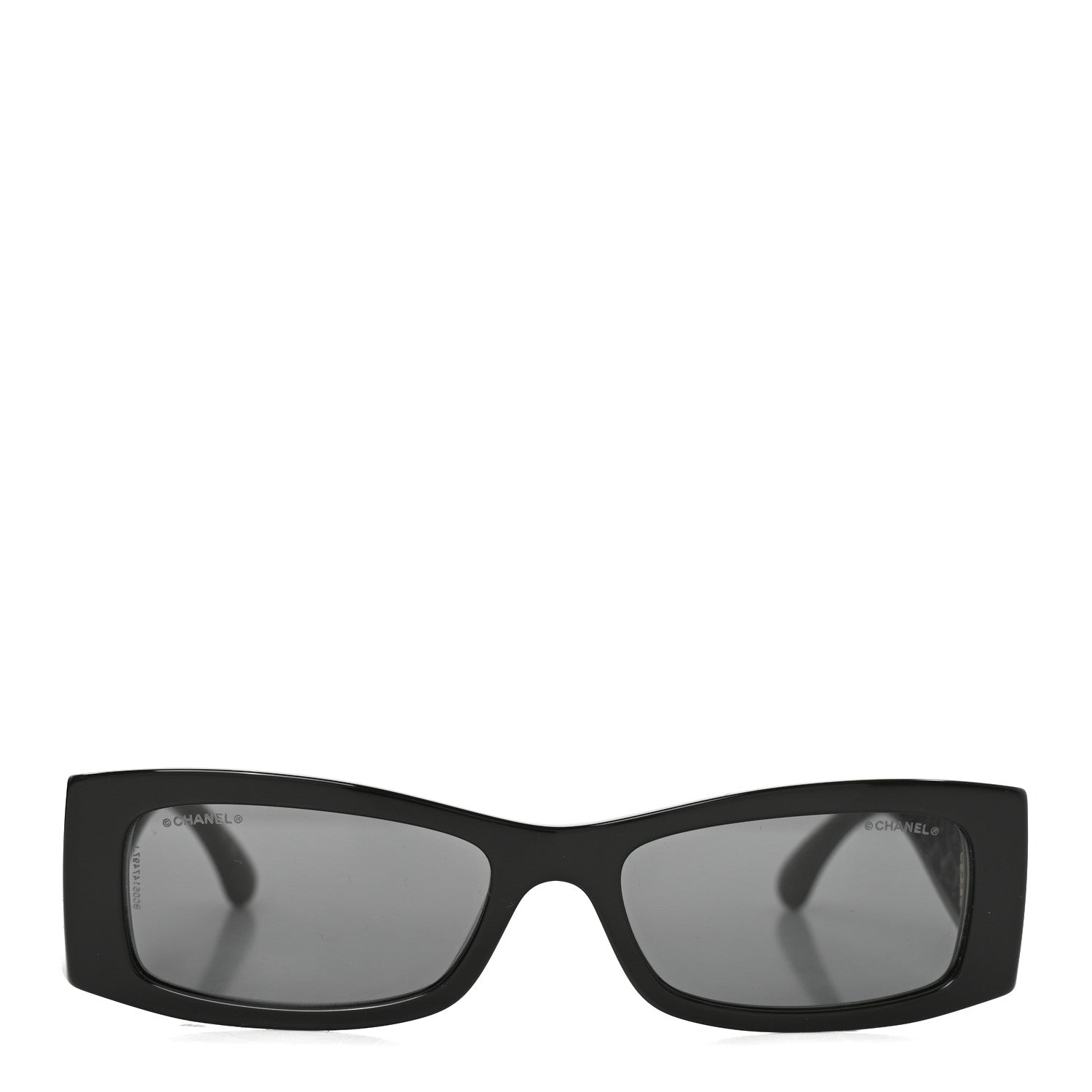 Chanel Acetate Rectangle Logo Sunglasses 5566 Black 2 of 7