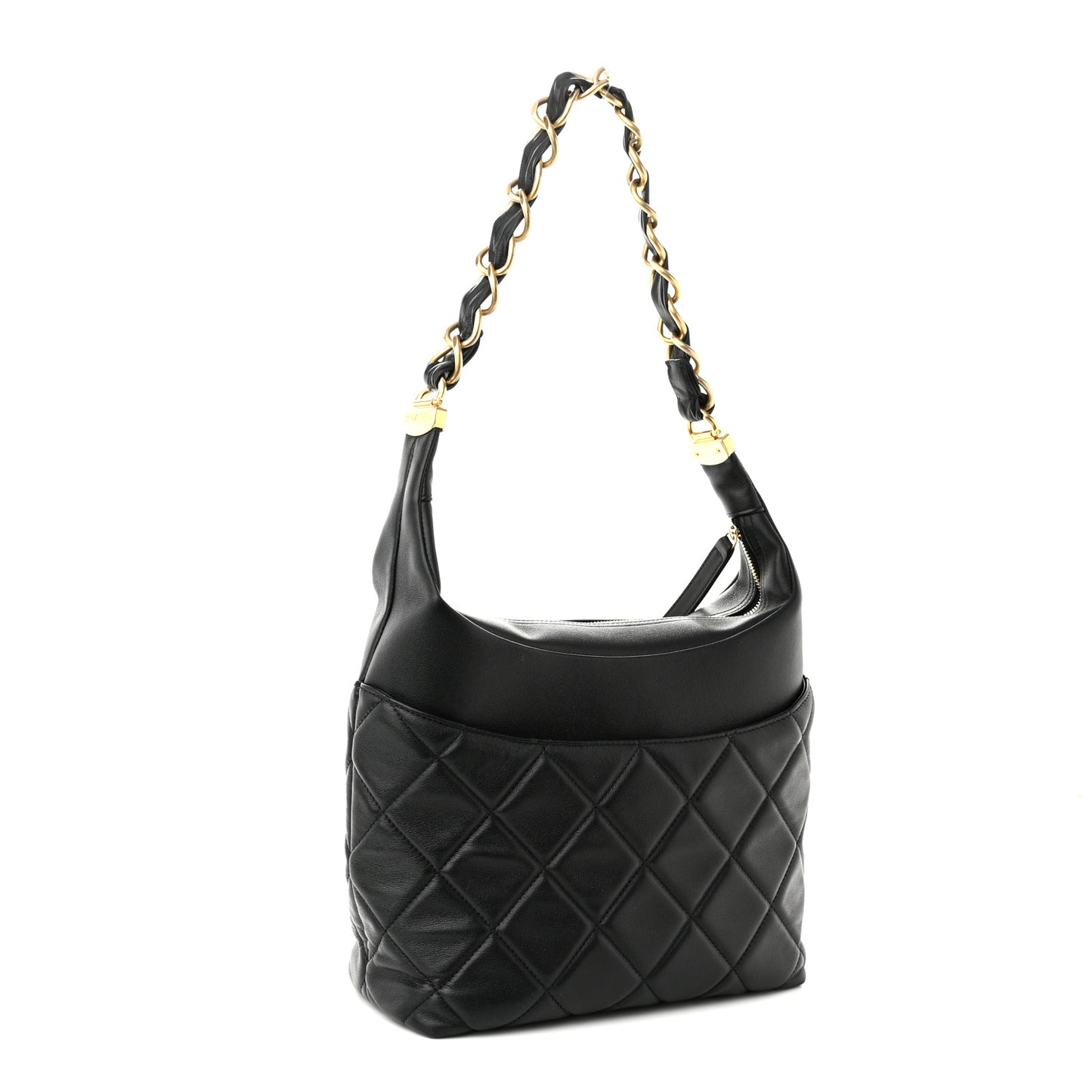 Calfskin Quilted Close To Me Hobo Black
