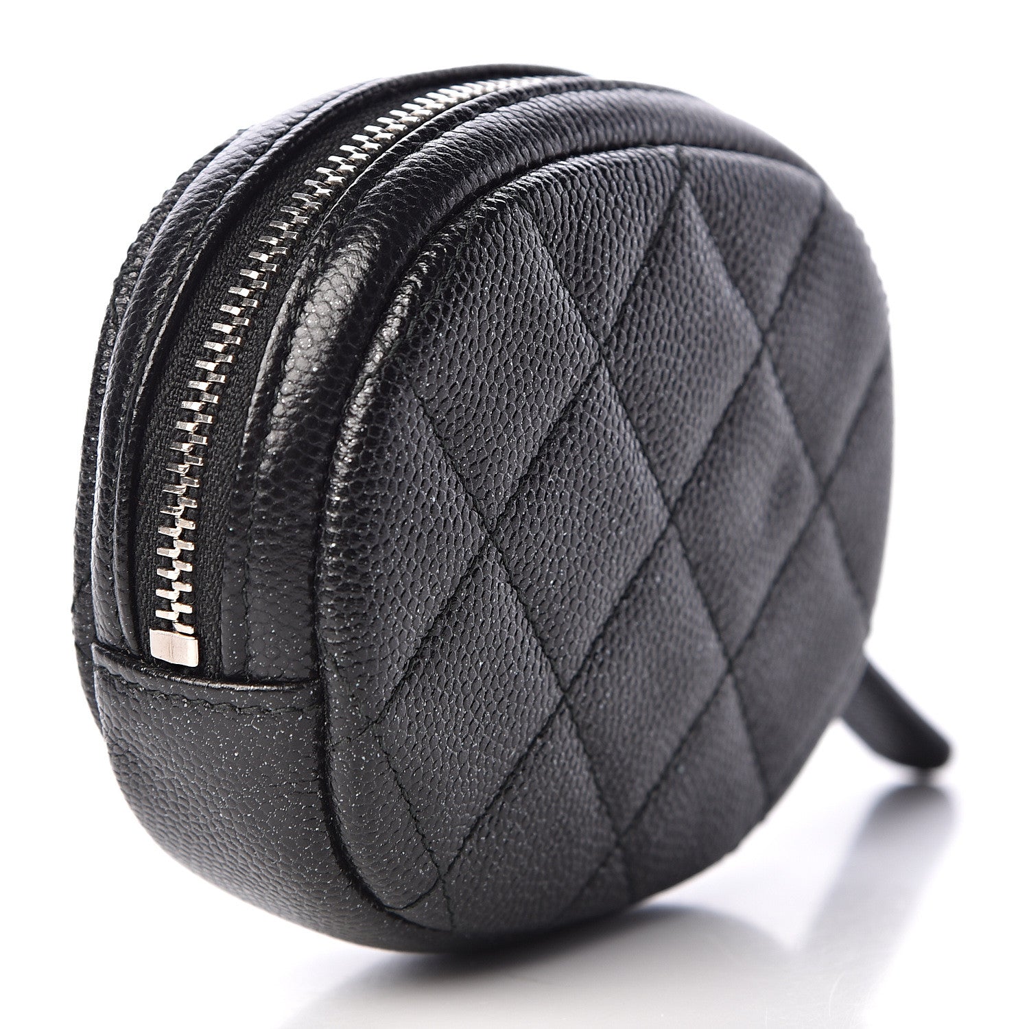 Chanel Iridescent Caviar Quilted Zip Around Classic Coin Purse Black 3 of 7