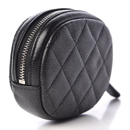 Chanel Iridescent Caviar Quilted Zip Around Classic Coin Purse Black 3 of 7