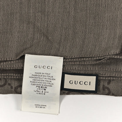 Gucci Wool Silk GG Monogram GGNat Scarf Rope Dark Brown 3 of 4