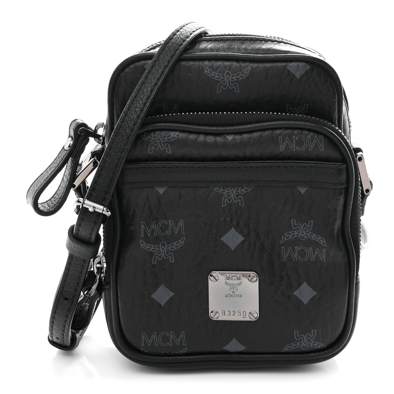 MCM Visetos Crossbody Pouch Bag Black 1 of 10