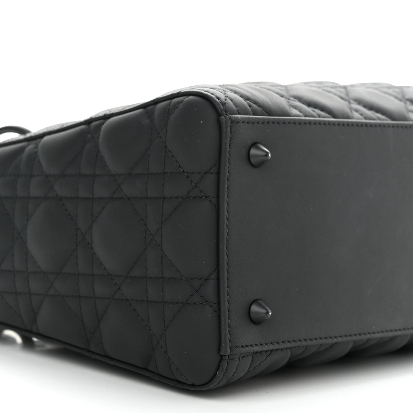 Ultra Matte Calfskin Cannage Medium Lady Dior Black