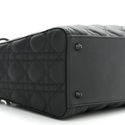 Christian Dior Ultra Matte Calfskin Cannage Medium Lady Dior Black 9 of 10