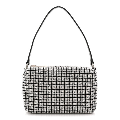 Alexander Wang Mesh Crystal Rhinestone Mini Heiress Pouch Black Silver 1 of 10