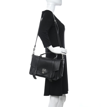 Proenza Schouler Soft Grainy Calfskin Medium PS1 Satchel Black 2 of 11
