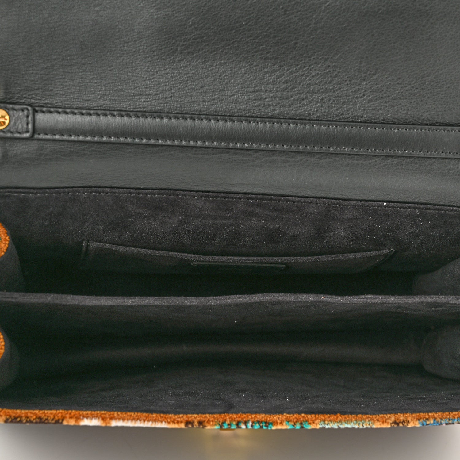 Fendi Velvet Vitello Dolce Fun Fair Kan I Shoulder Bag Tobacco Multicolor Black 5 of 10