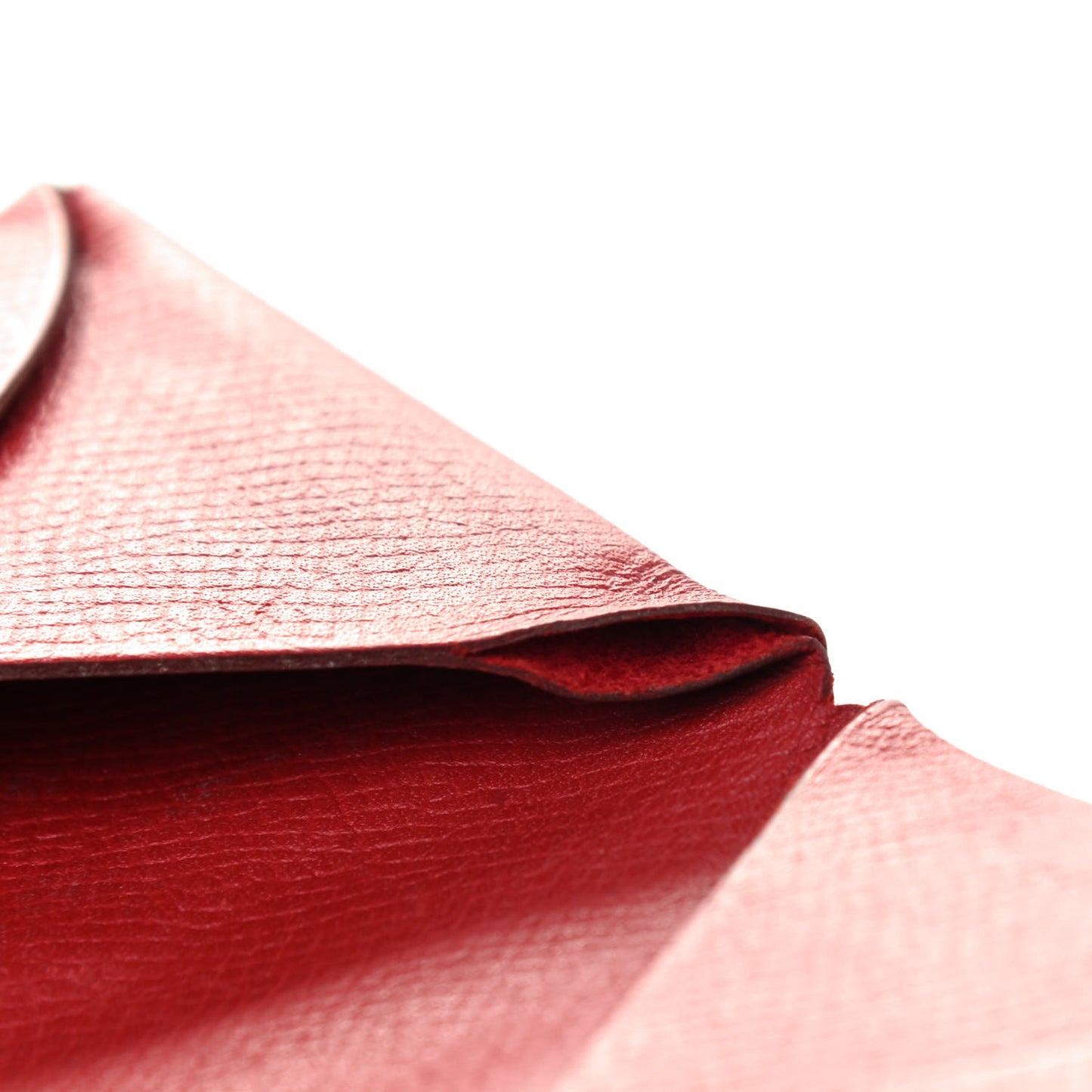 Epsom Calvi Card Case Rouge Garance