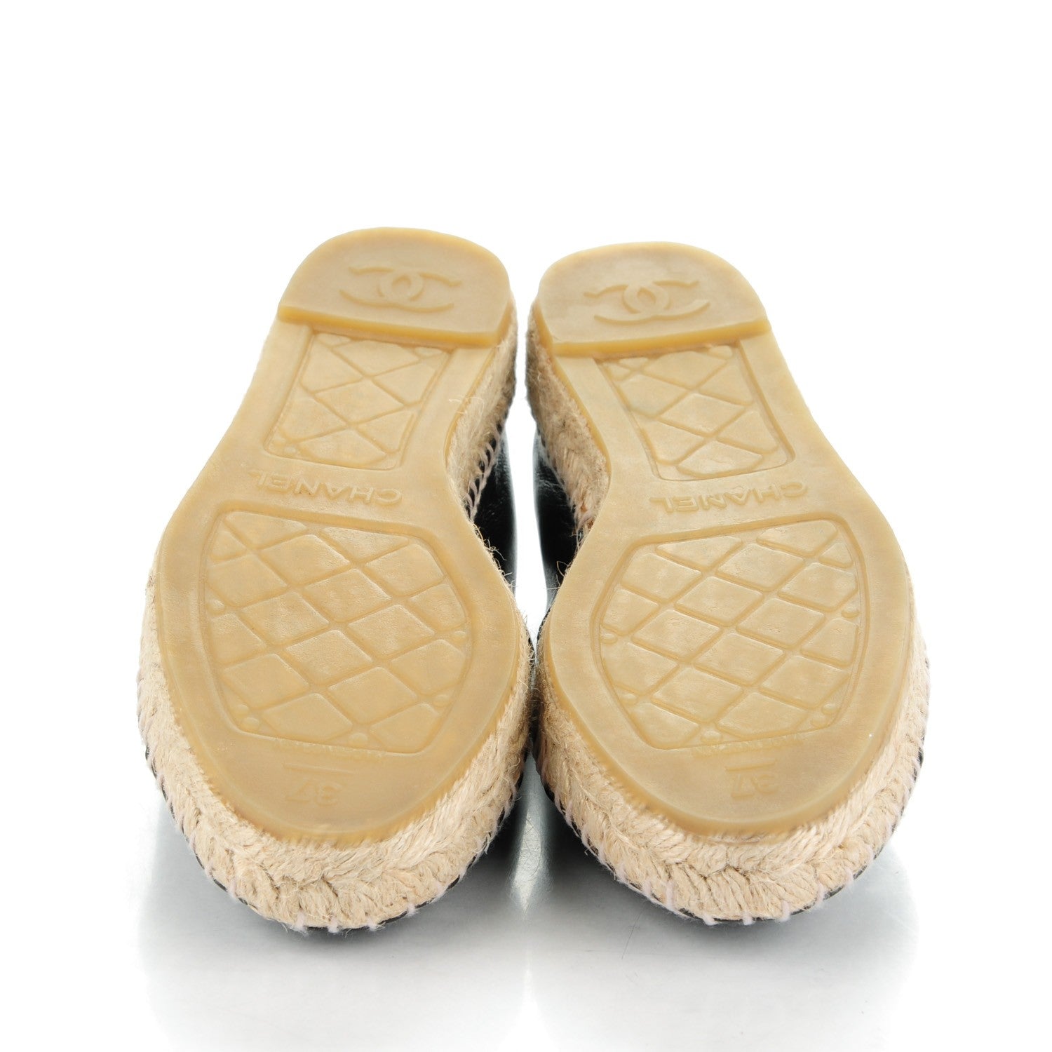 Chanel Lambskin CC Espadrilles 37 Black 5 of 9