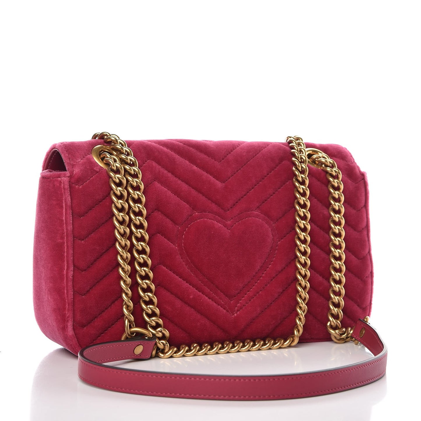 Velvet Matelasse Small GG Marmont Shoulder Bag Light Raspberry Rose