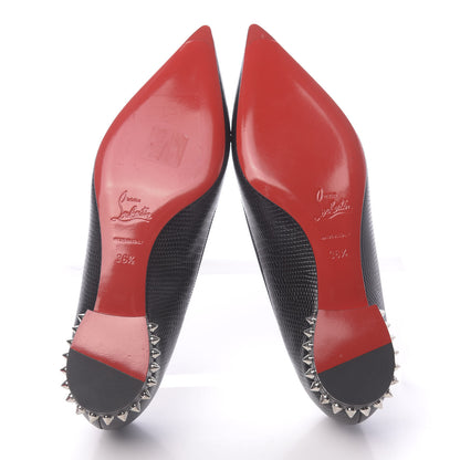 Christian Louboutin Calf Zarli Nappa Grosgrain Spiked Hall Flats 36.5 Black 5 of 7