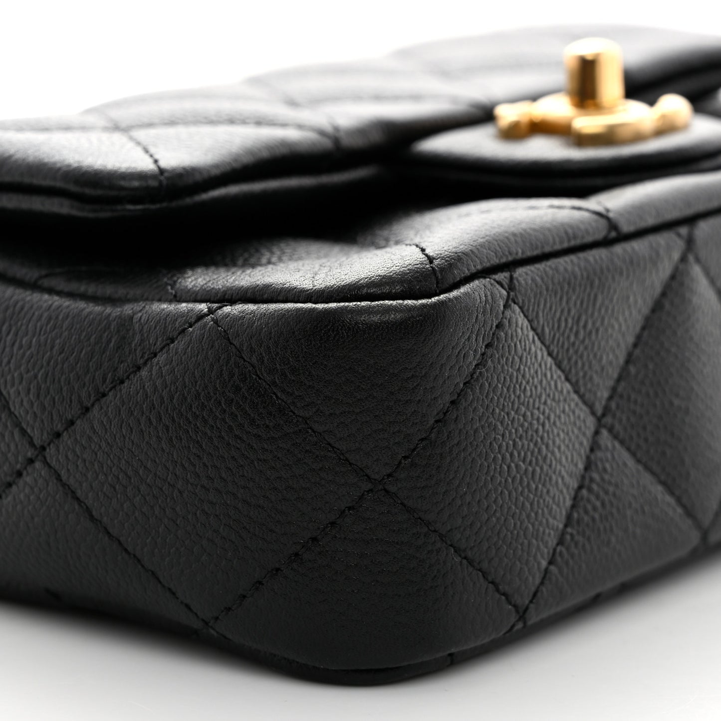 Caviar Quilted Mini Sweetheart Rectangular Flap Black