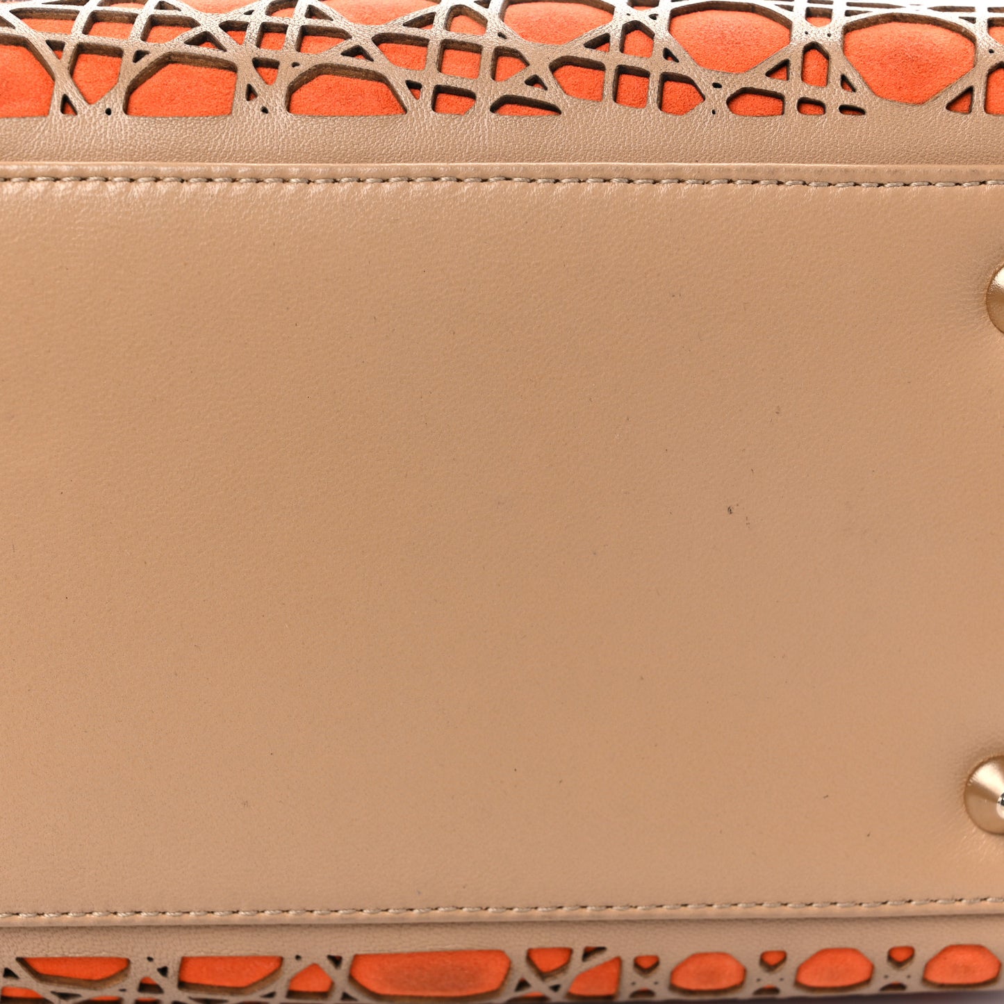 Calfskin Suede Cutout Stars Medium Lady Dior Beige Orange