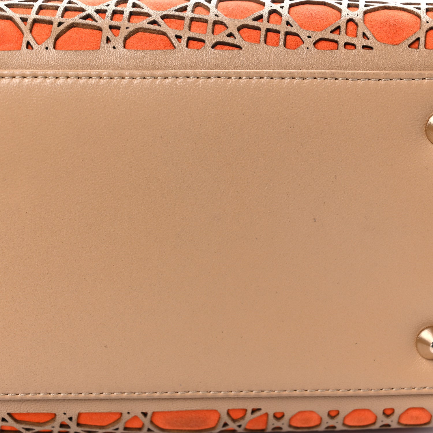 Christian Dior Calfskin Suede Cutout Stars Medium Lady Dior Beige Orange 12 of 19