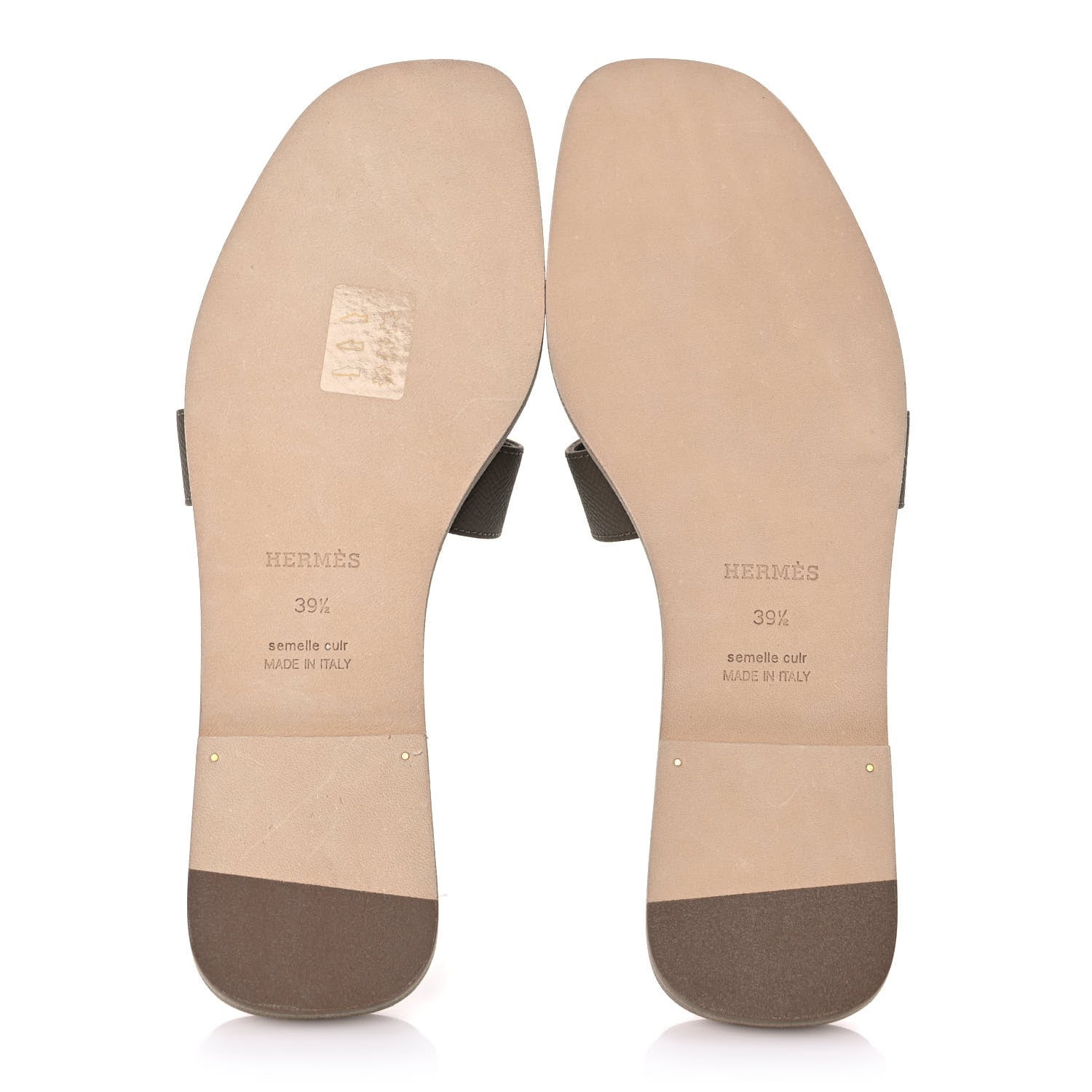 Hermes Epsom Oran Sandals 39.5 Etoupe 5 of 9