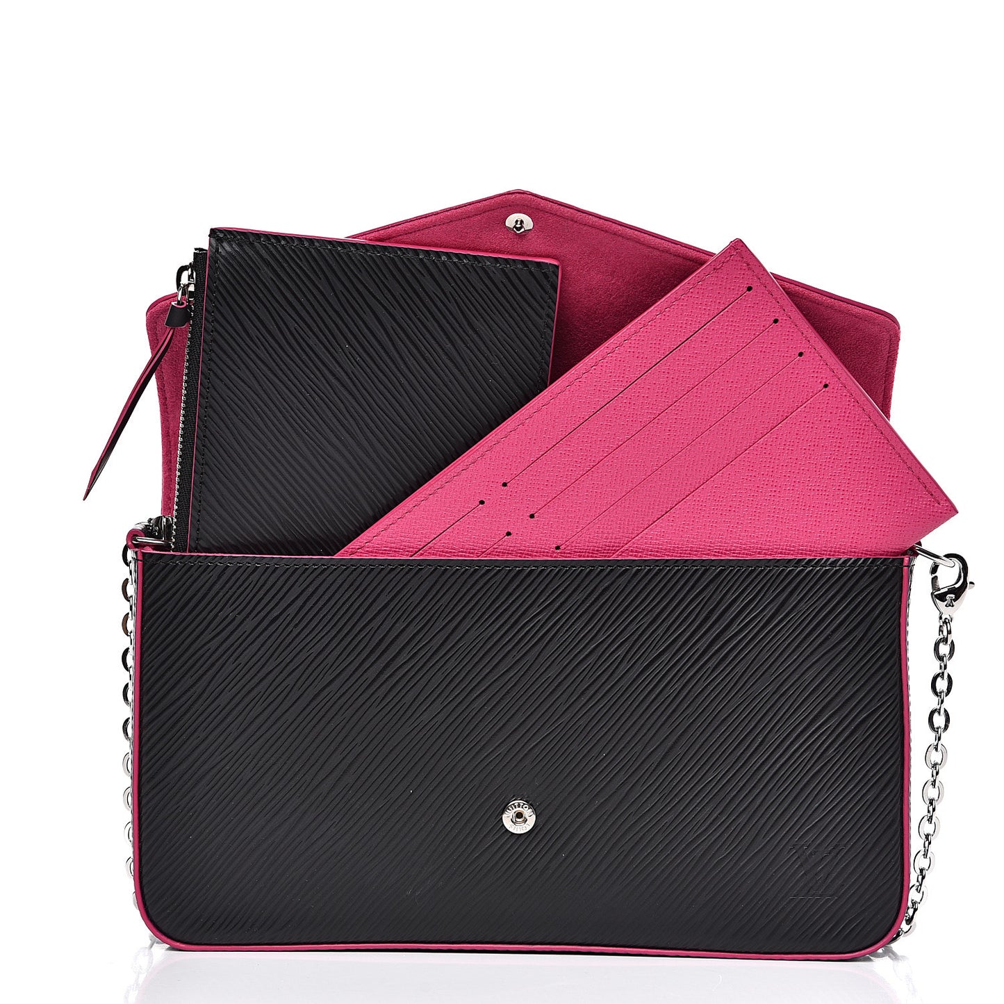 Epi Pochette Felicie Black Hot Pink