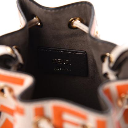Fendi Vitello Liberty F is Fendi Bi-Color FF 1974 Embossed Mini Mon Tresor Bucket Bag Camelia Aranciata 7 of 10