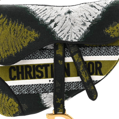 Christian Dior CHRISTIAN DIOR Canvas Embroidered Tie Dye Saddle Bag Green Multicolor 8 of 10
