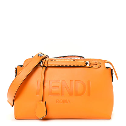 Fendi Vitello King Logo Embossed Medium By The Way Boston Bag Clementine 1 of 10